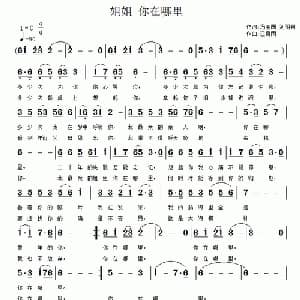 姐姐 你在哪里_通俗唱法乐谱_词曲:冯玉国 江南雨