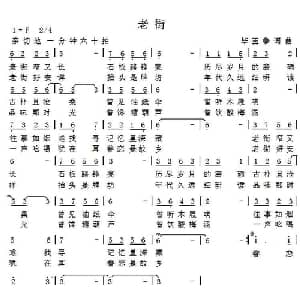 老街_通俗唱法乐谱_词曲:毕玉争 毕玉争