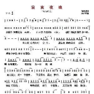 ​寂寞夜晚_歌曲简谱_词曲:潘伟源 周治平