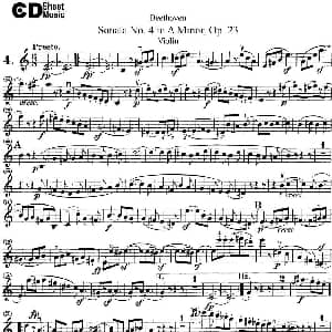 小提琴谱 | Violin Sonata No.4 in A Minor Op.23