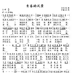 青春的风景_通俗唱法乐谱_词曲:银燕 南风