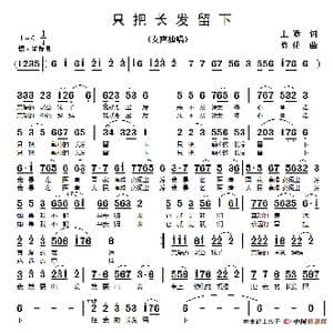 只把长发留下_歌谱投稿_词曲:王跃 伶俐