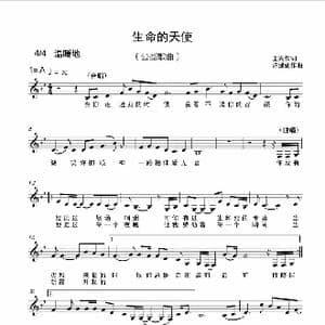 生命的天使_歌曲简谱_词曲:正兴 许建强