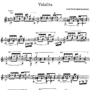 Vidalita 吉他谱 奥古斯汀 巴里奥斯 曼戈雷 Agustin Barrios Mangore