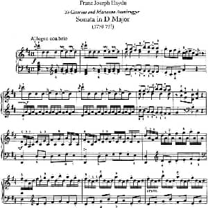 海顿 钢琴奏鸣曲 Hob XVI 37 in D major 钢琴谱 海顿