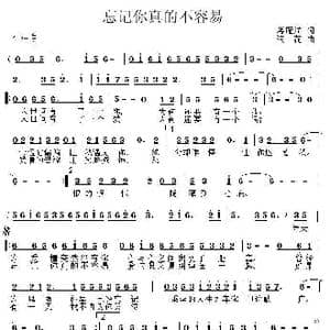忘记你真的不容易_歌曲简谱_词曲:蒋雁航 浪花