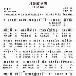 月是故乡明_歌曲简谱_词曲:陆新桥 蒋才胜