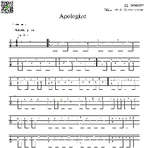 Apologize 吉他谱