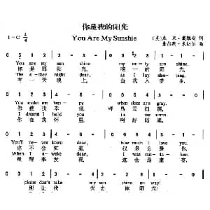 You Are My Sunshie 美国 _外国歌谱