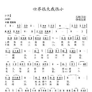 世界很大我很小_通俗唱法乐谱_词曲:石顺义 饶荣发