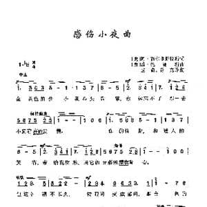 ​感伤小夜曲_歌曲简谱_词曲: 意 阿•西尔维斯特里 意 恩•托赛里