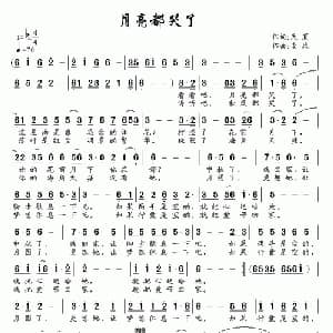月亮都哭了_通俗唱法乐谱_词曲:天夏 南风