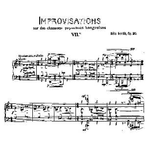 8 Improvisations Op.20 钢琴谱 巴托克