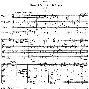 小提琴谱 | Mozart Quartet No.14 in G Major,K.387 总谱