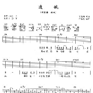 遗憾 吉他谱 许美静 陈佳明 陈佳明