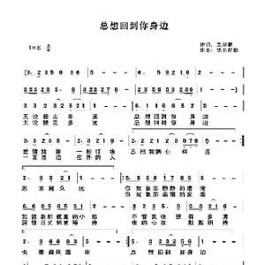 总想回到你身边_歌曲简谱_词曲:关丽群 快乐好歌