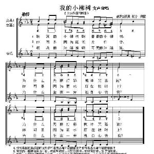 我的小柳树 俄罗斯 _外国歌谱_词曲: 张宁 译配