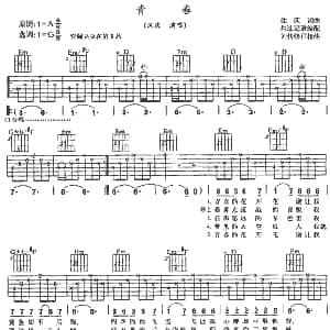 青春 吉他谱 沈庆 沈庆 沈庆