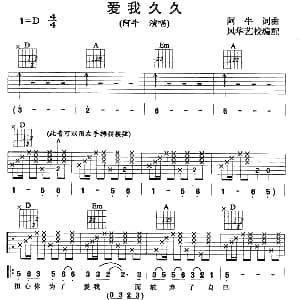 爱我久久 吉他谱 阿牛 陈庆祥 阿牛 阿牛