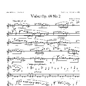 萨克斯谱 | b小调圆舞曲 Op.69 No.2 四重奏高音萨克斯分谱 肖邦