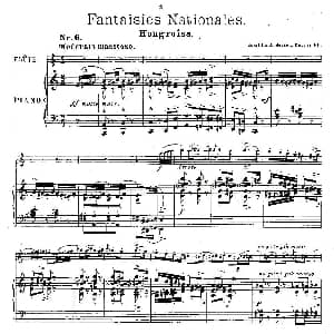 长笛曲谱 | Fantaisies nationales. Op. 59, 6 长笛 钢琴伴奏 Andersen 安德森