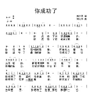 你成功了_通俗唱法乐谱_词曲:郭小亮 刘北休