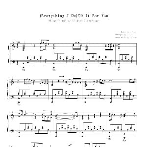 Everything I Do DO It For You 钢琴谱 DO It For You,Bryan Adams