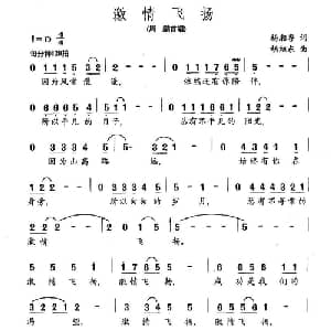 激情飞扬_通俗唱法乐谱_词曲:杨湘粤 胡旭东