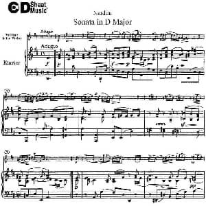 小提琴谱 | Nardini Violin Sonata in D Major 小提琴 钢琴伴奏