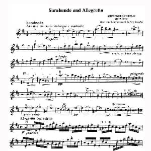 小提琴谱 | Sarabande and Allegretto