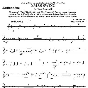 萨克斯谱 | XMAS SWING 上低音萨克斯分谱