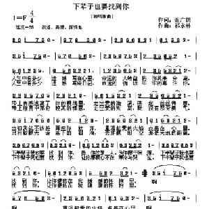 下辈子也要找到你_通俗唱法乐谱_词曲:谢广娟 祁永林