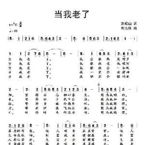 当我老了_民歌简谱_词曲:刘岐山 刘北休