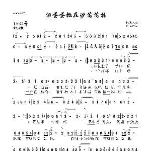 泪蛋蛋抛在沙蒿蒿林_歌曲简谱_词曲: 陕北民歌