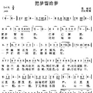 把梦留给梦_通俗唱法乐谱_词曲:葛逊 孙向岭
