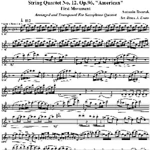 萨克斯谱 | String Quartet No.12 Op.96 四重奏 高音萨克斯分谱