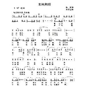 北风向阳_歌谱投稿_词曲:陈珂 黎荣军
