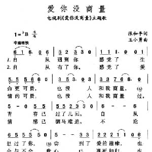 爱你没商量_通俗唱法乐谱_词曲:张和平 王小勇