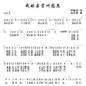我的名字叫感恩_歌曲简谱_词曲:孟文豪 孟文豪