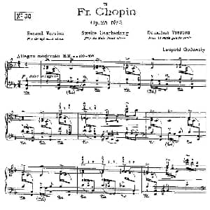肖邦 练习曲 Fr.Chopin Op.25 No3 2 钢琴谱 Godowsky改编