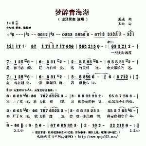 梦醉青海湖_歌曲简谱_词曲:慕城 王纯
