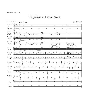 萨克斯谱 | Ungarische Tnze No 5 十五重奏总谱