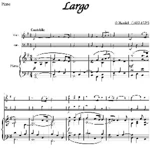 Largo 小提琴 大提琴 钢琴伴奏 G.Handel