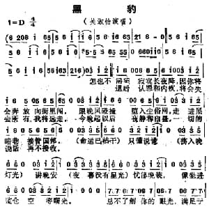 黑豹_通俗唱法乐谱_词曲:陈少琪 Janet Jackson