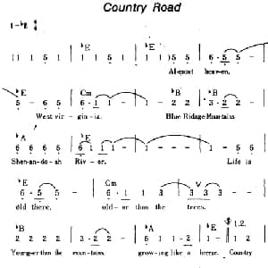 Country Road 美国 _外国歌谱