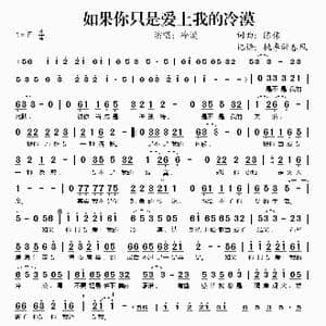 如果你只是爱上我的冷漠_歌谱投稿_词曲:陈伟 陈伟