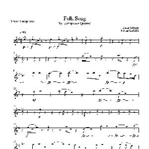萨克斯谱 | Folk Song 四重奏次中音萨克斯分谱