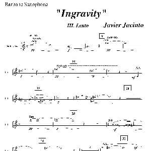 萨克斯谱 | Ingravity 第三乐章 上低音萨克斯分谱 Javier Jacinto