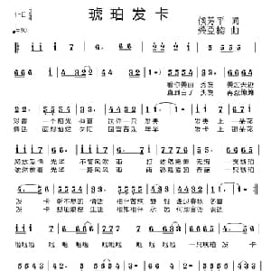 琥珀发卡_通俗唱法乐谱_词曲:侯芳平 荣亚楠