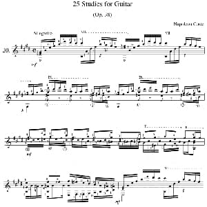Napoleon Coste 25 Studies,Op.38 吉他谱